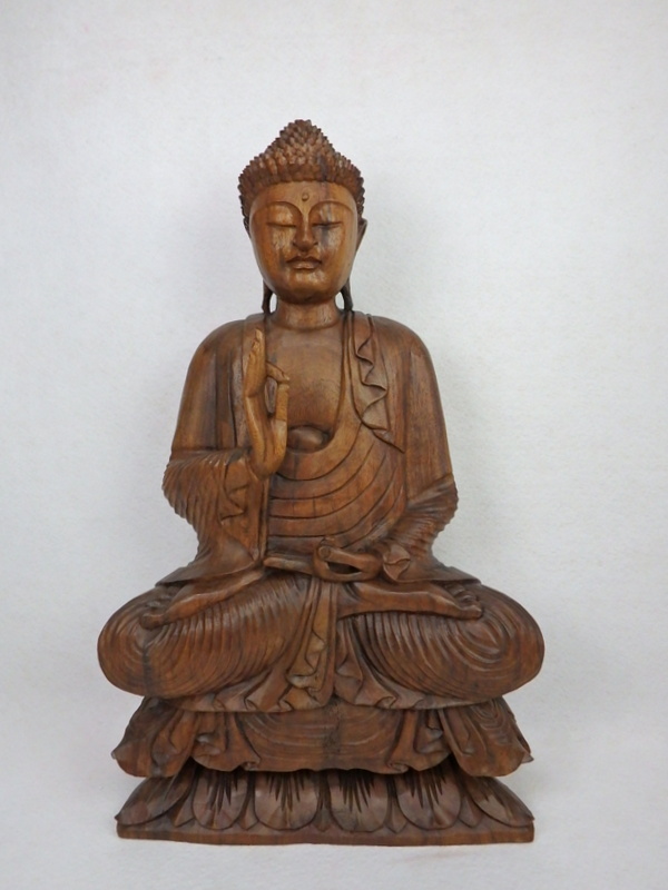 Socha Budha sediaci, exotické drevo, ručná práca , 80 cm
