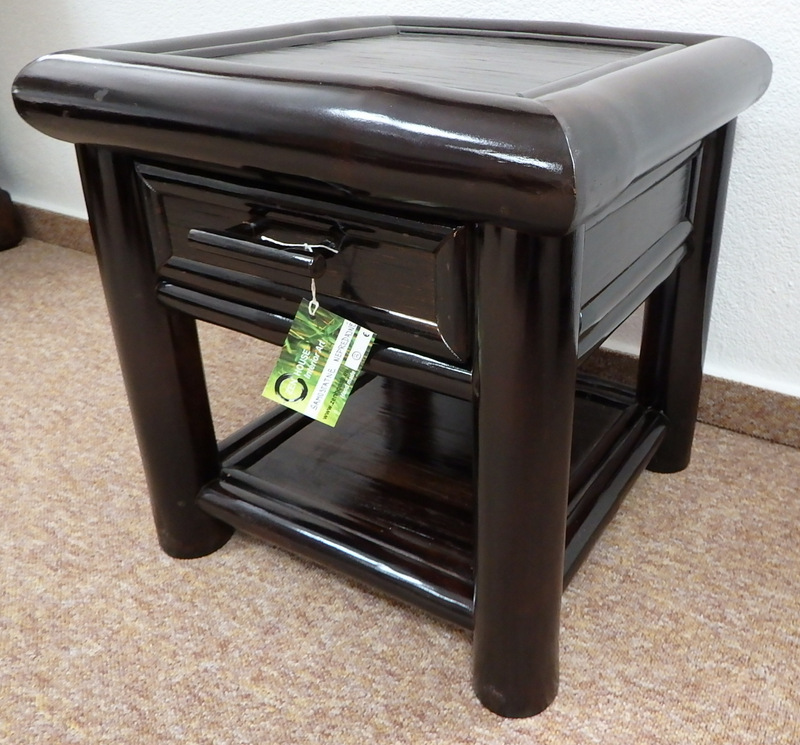 Nočný stolík drevený  BAMBOO tmavý