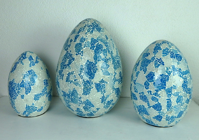 Stolná lampa ART EGG modrá, ručná práca