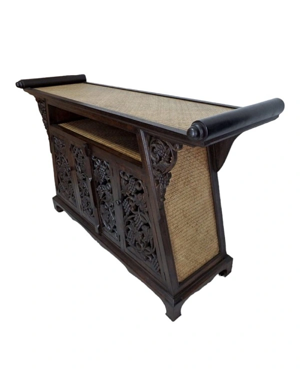 Skrinka GRAPE - hnedá, exotické drevo, ručná práca 