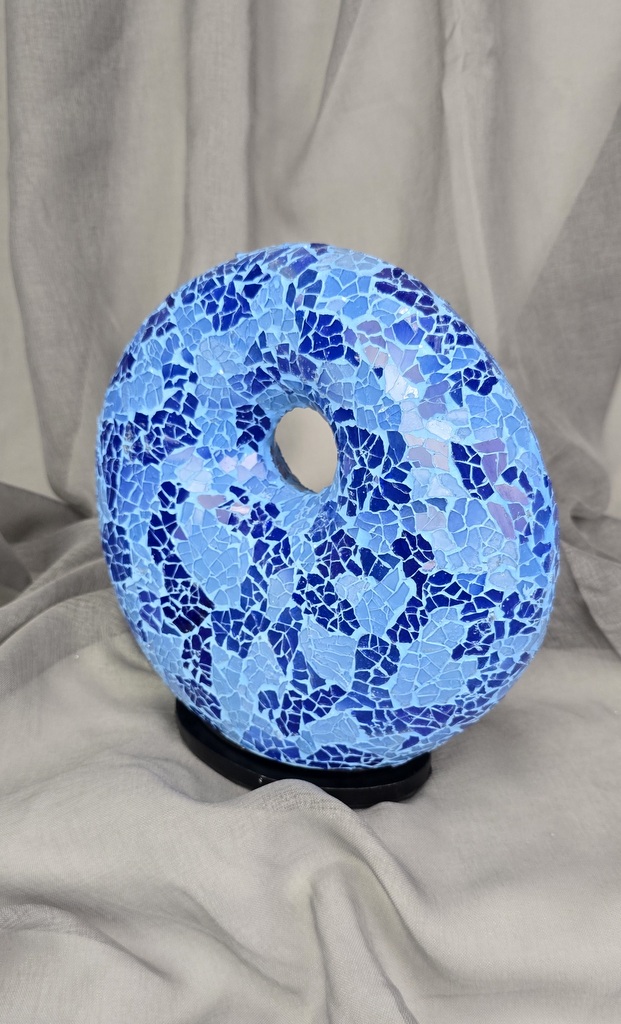 Dizajnová lampa modrá  DONAT, 25 cm, ručná práca