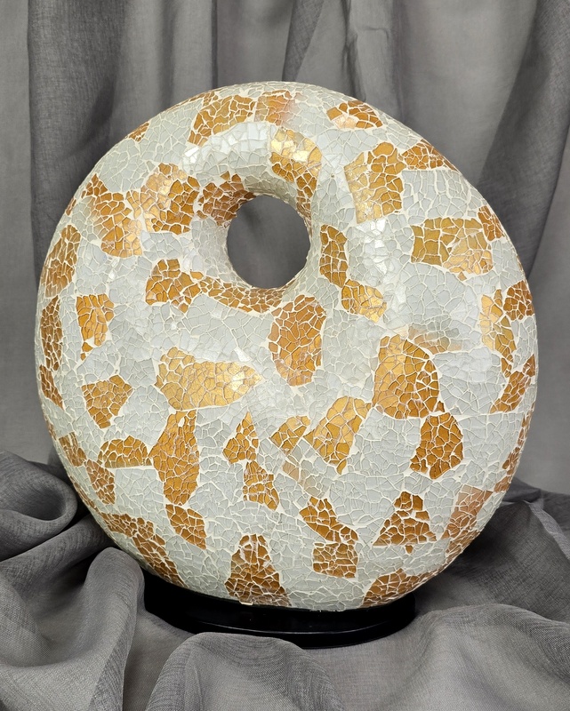 Stolná lampa žltá, DONAT, ručná práca