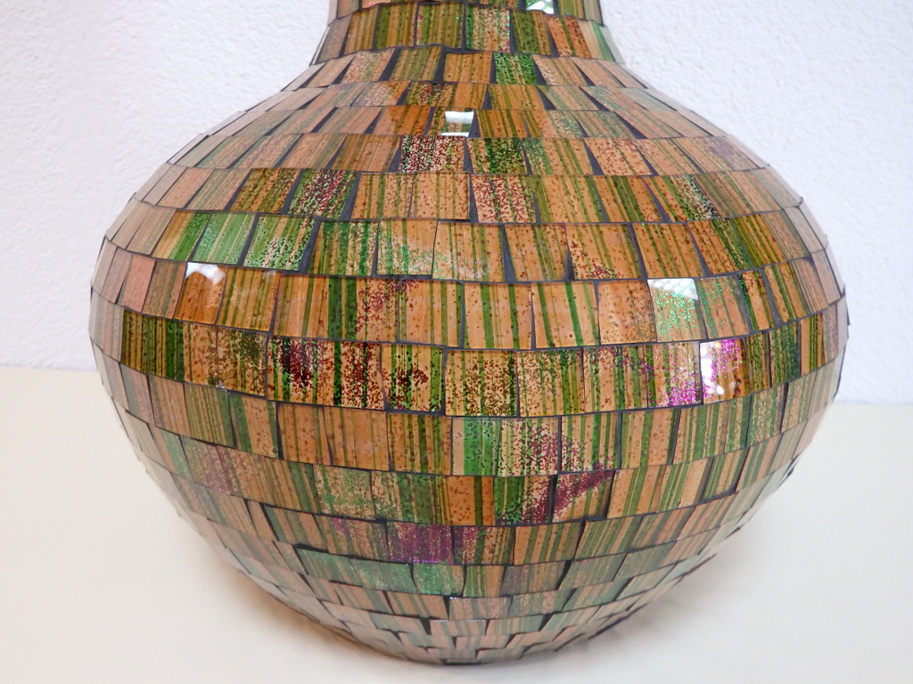 Váza TAO -   khaki, 45 cm, ručná práca 