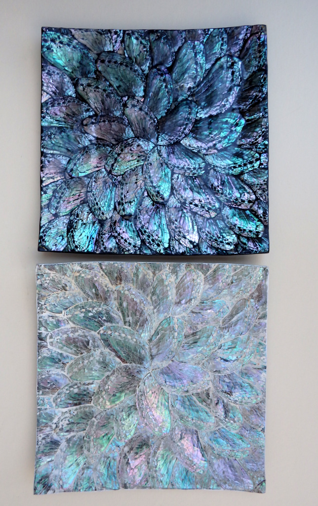 Podnos z pravej perlete  29x29 cm, obojstranný