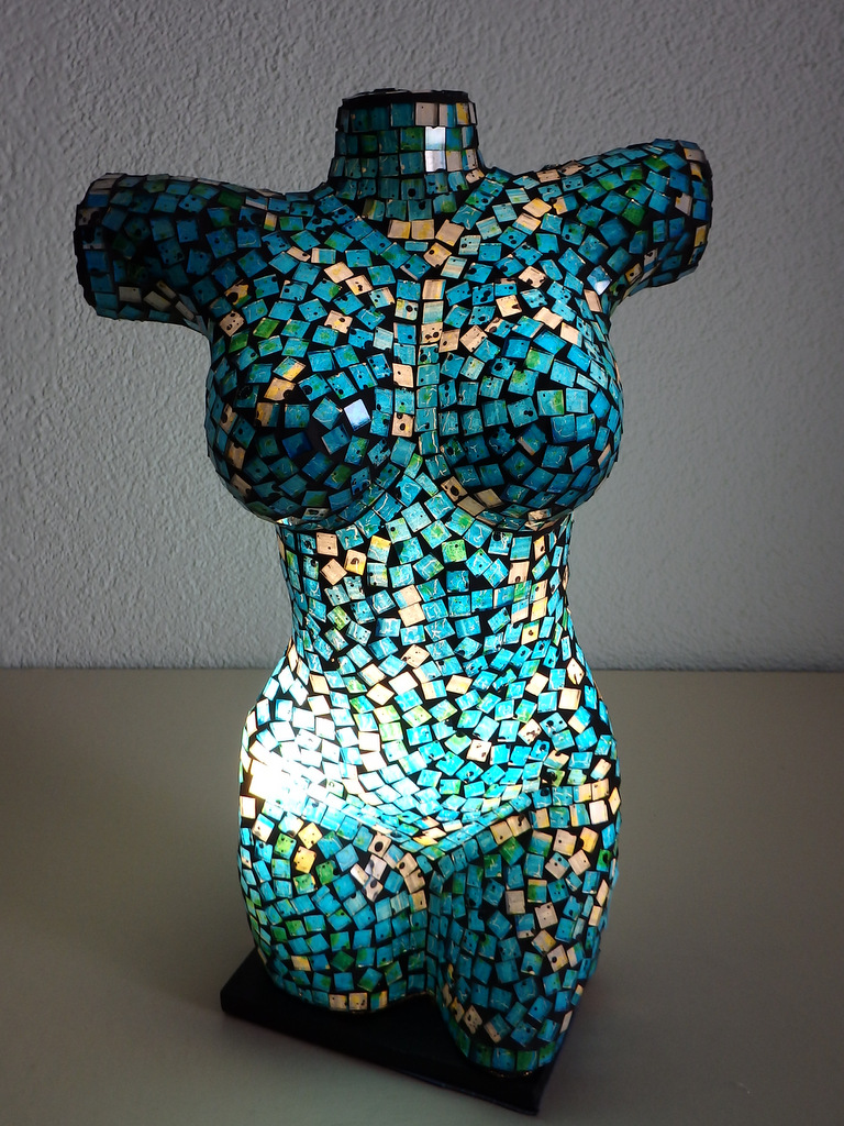 Stolná  lampa Torzo ženy, ručná práca