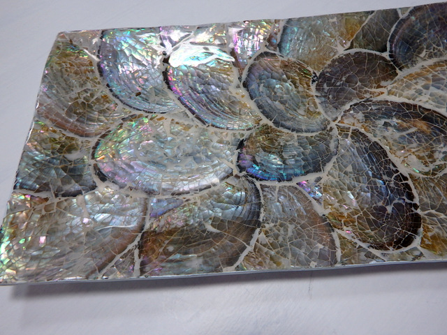 Miska/podnos z pravej perlete - biely, ručná práca