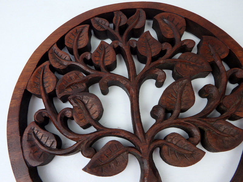 Dekorácia na stenu STROM ŽIVOTA, hnedá, 30 cm