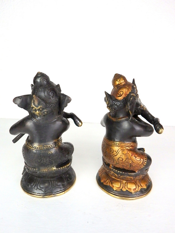 Soška LORD Ganesh s píšťalou, mosadz, ručná práca