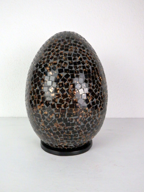 Stolná lampa EGG čierna,  35 cm,ručná práca
