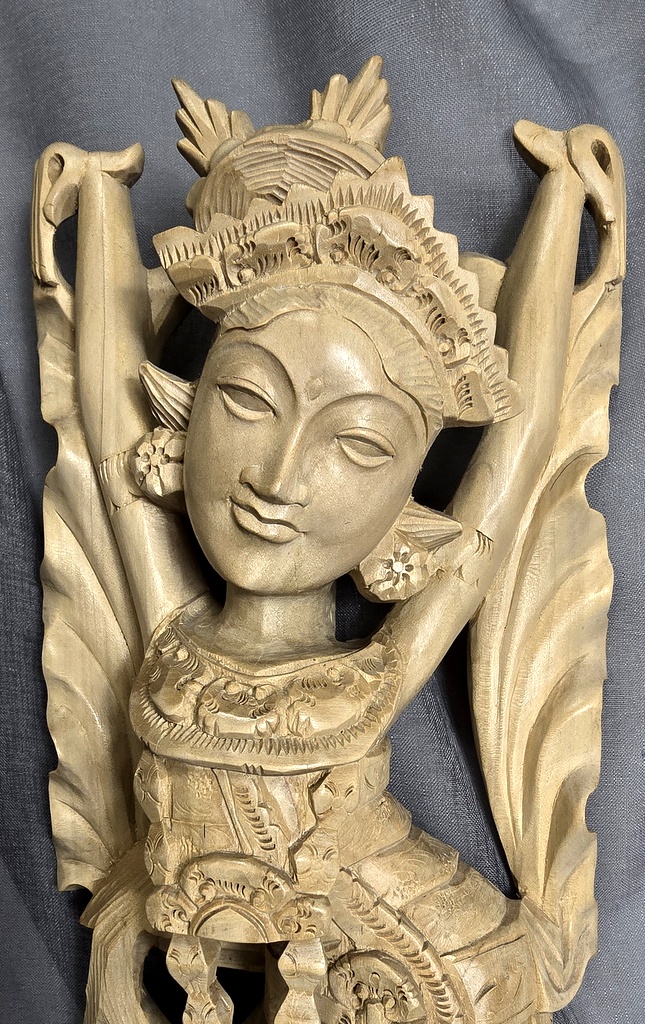 Soška Tanečnica , 50 cm, biele drevo, ručná práca