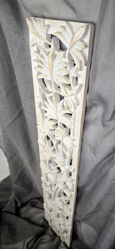 Dekorácia BAMBOO biela, 100x20 cm exotické drevo, ručná práca