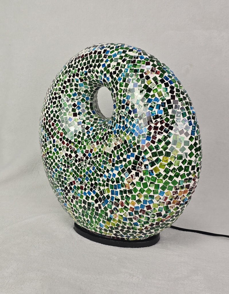 Stolná lampa DONAT zelená, 36 cm, mozaika, ručná práca, 