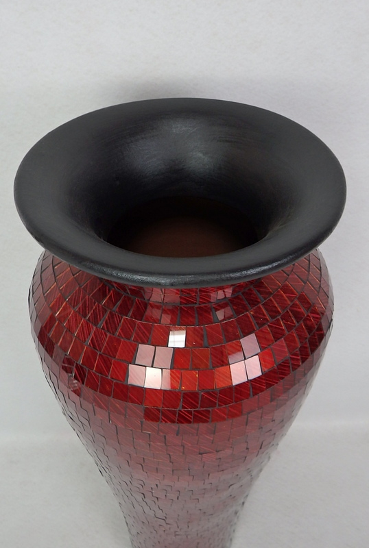 Váza červená DIVA, 80 cm, sklenená mozaika, ručná práca