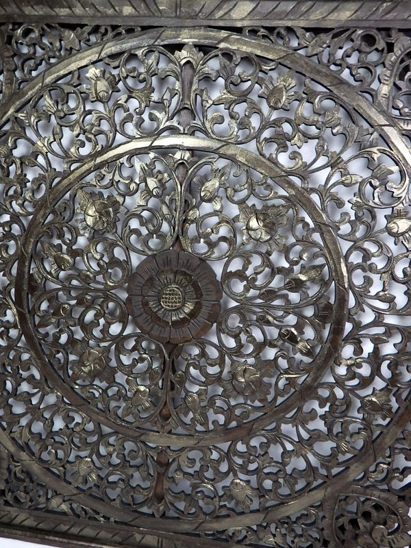 Dekorácia na stenu MANDALA hnedá gold, 100x100 cm, drevo, ručná práca