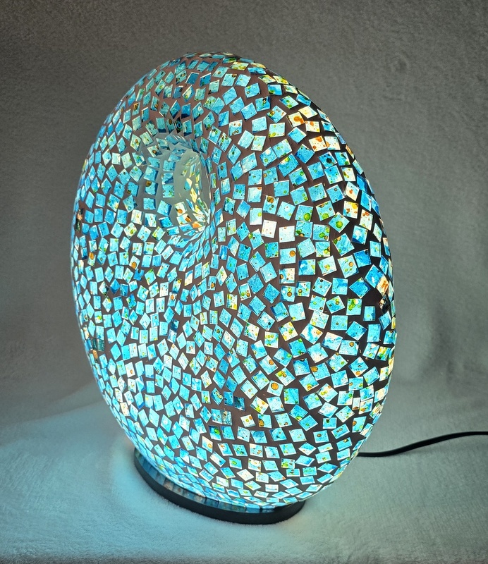 Lampa stolná modrá Donat, 35cm, ručná práca