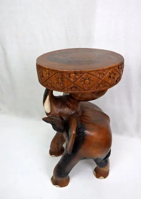stolík/stojan odkladací SLON, exotické drevo, 40 cm, ručná práca