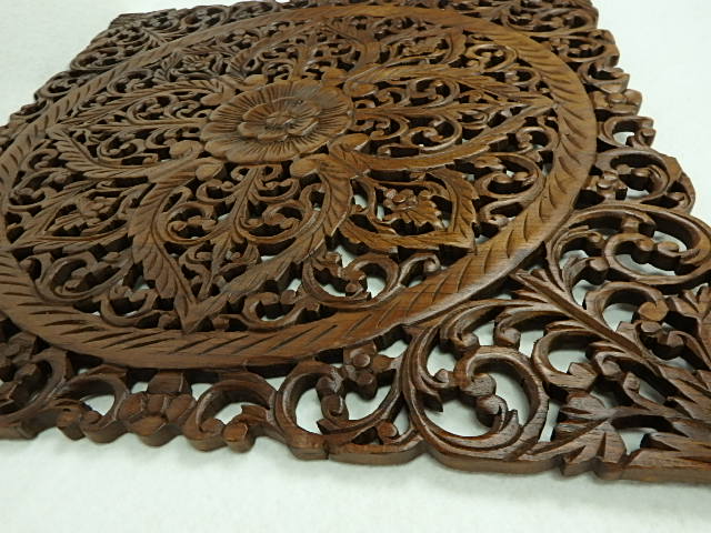  Dekorácia na stenu 60x60 cm, teakové drevo, ručná práca