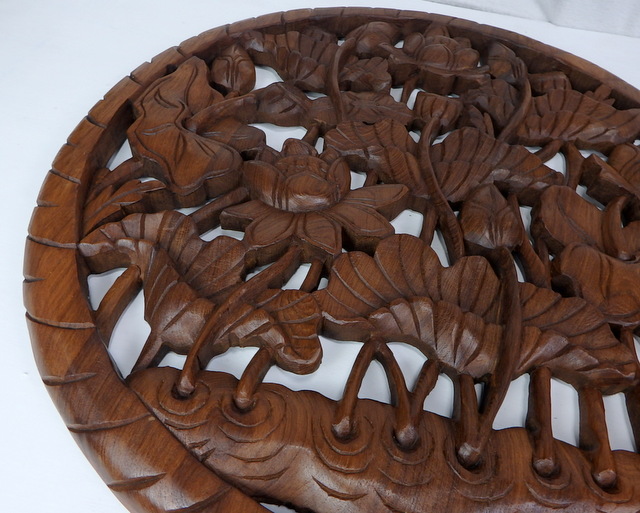 Dekorácia na stenu, ručná práca, 60cm, teakové drevo, 