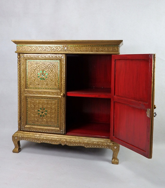 Skrinka zlatá CASTLE, exotické drevo, ručná práca 