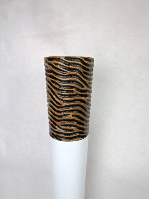 Váza biela BIANCA, drevo mango, ručná práca