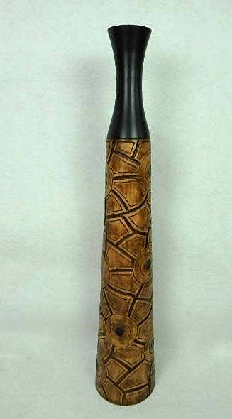 Váza hnedá ARCADIA, 80 cm, drevo mango, ručná ráca