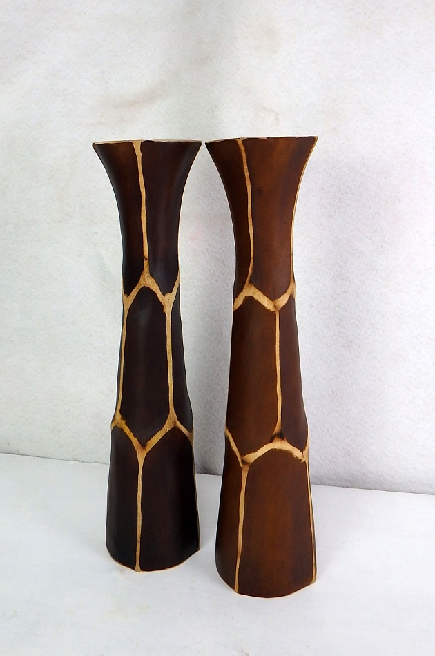 Váza AMIKA, exotické drevo mango, ručná práca, 50 cm