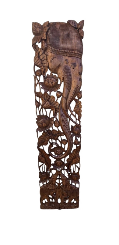 Závesná dekorácia 180cmx45cm x 2 kusy, teakové drevo, ručná drevorezba, Thajsko