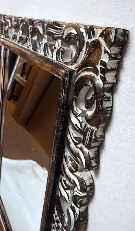 Zrkadlo LUGAR hnedá tmavá, 80x60 cm, exotické drevo, ručná práca