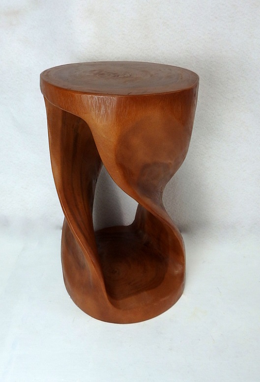 Odkladací stolík točený, masív, hnedý, 50 cm