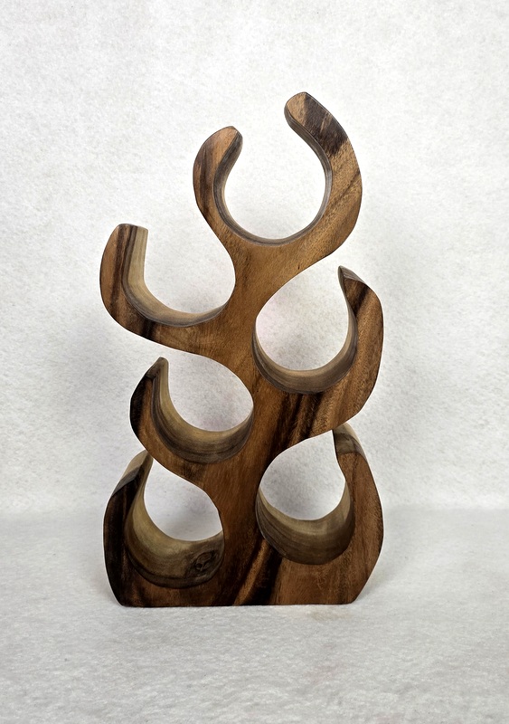 Stojan na 6 fľiaš - strom, exotické drevo, ručná práca