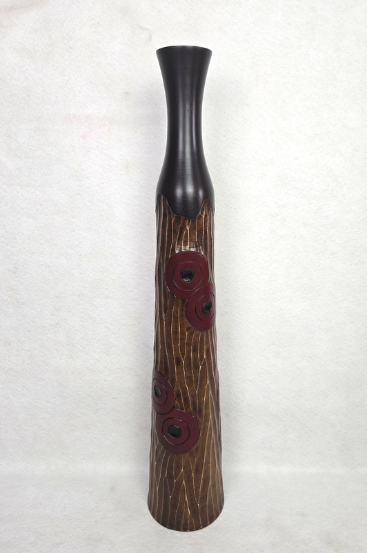 Váza ARCADIA 2, hnedá, 80 cm, exotické drevo, ručná práca