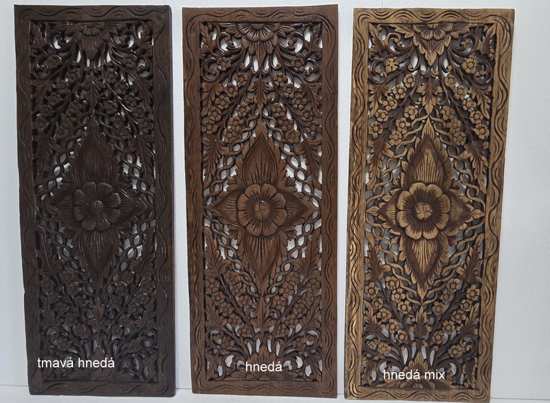 Dekorácia na stenu z dreva ELANOR, 90x35cm, ručná práce, teak
