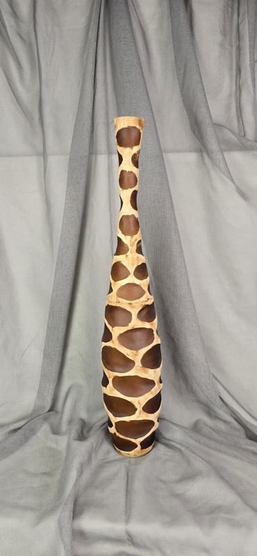 Váza SAFARI, drevo, hnedá, 77 cm