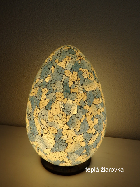 Stolná lampa ART EGG modrá, ručná práca