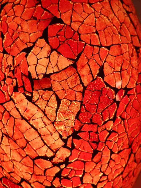 Stolná lampa EGG  červená , ručná práca,