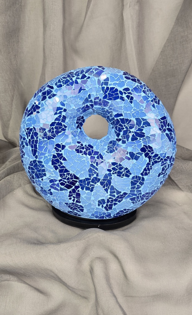 Dizajnová lampa modrá  DONAT, 25 cm, ručná práca