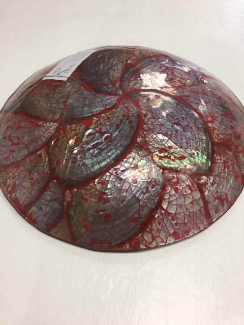 Misa okrúhla z pravej perlete - červená