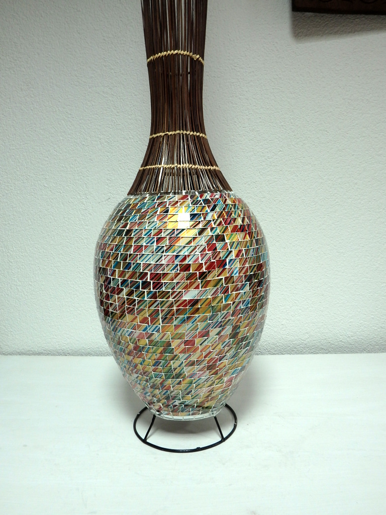Stolná lampa EXOTIC, 130 cm, ručná práca, mozaika, morská tráva