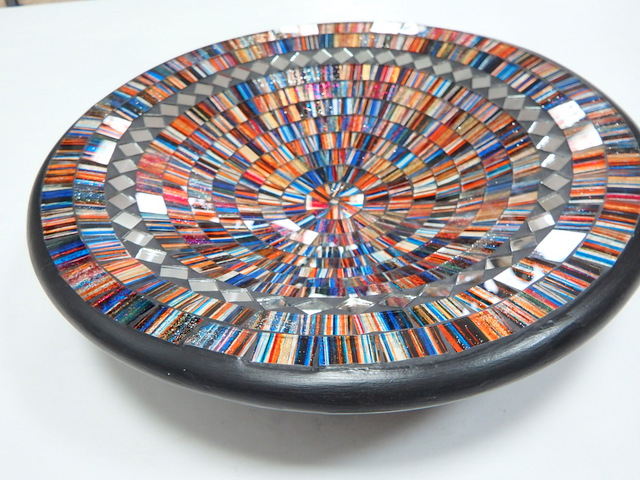 Misa hnedá, okrúhla, ručná mozaika