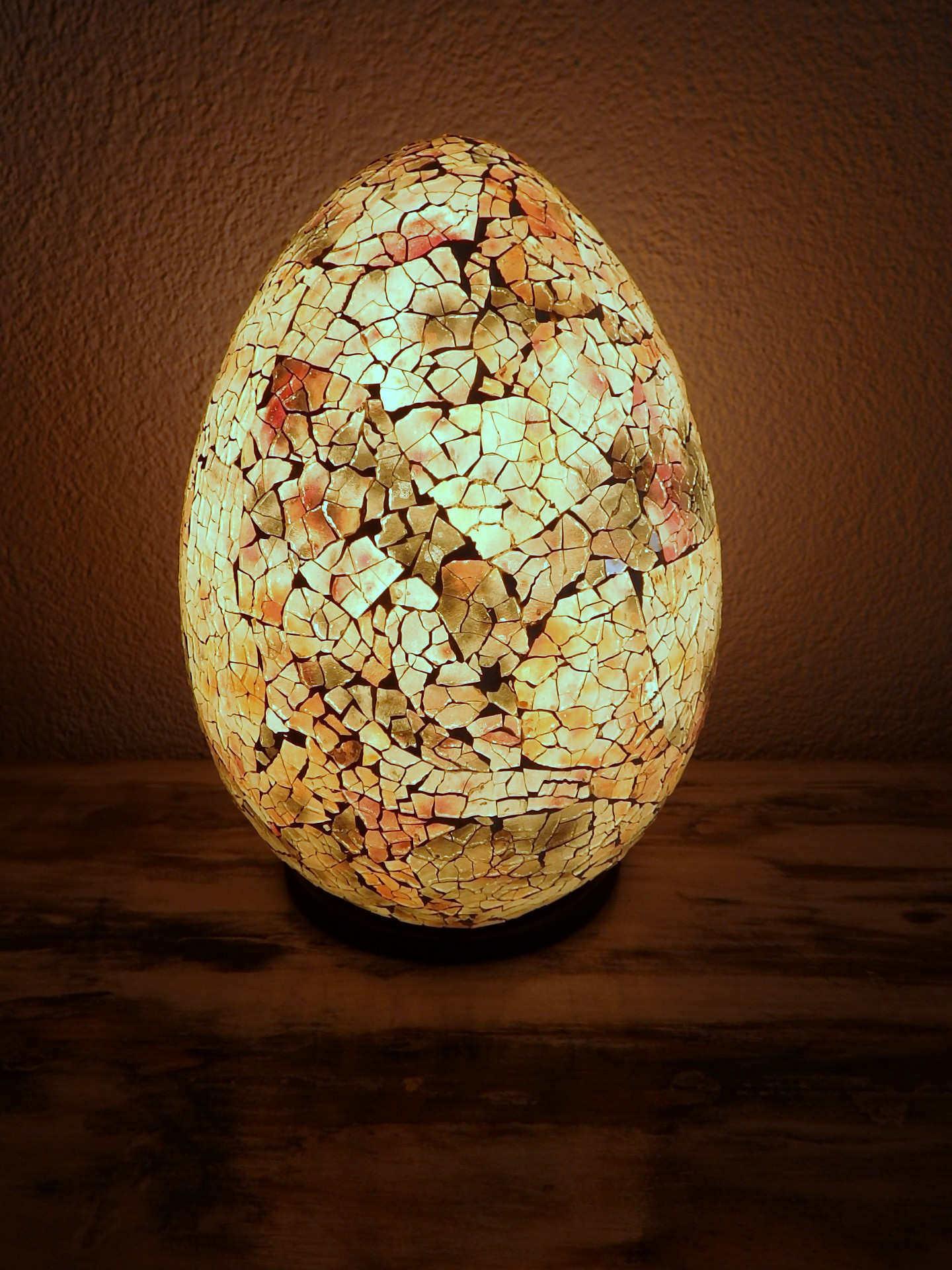 Stolná lampa ART EGG, 25 cm ružová, ručná práca