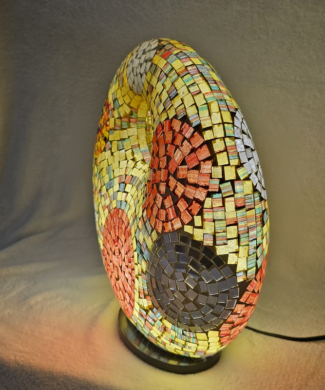 Stolná lampa ART DONAT, 37 cm, žltá farebná, ručná práca