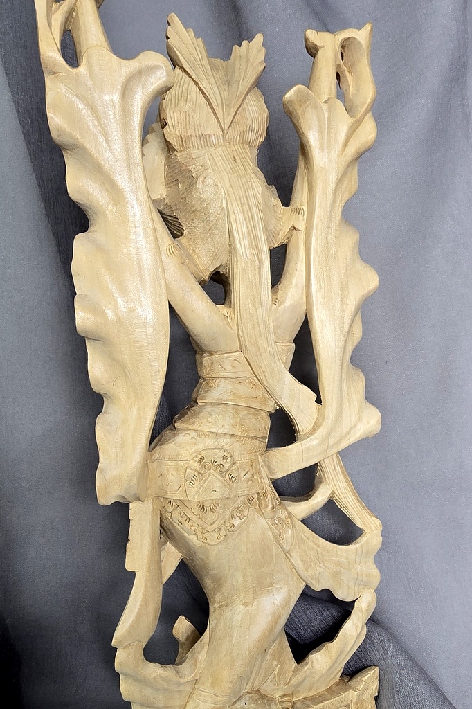 Soška Tanečnica , 50 cm, biele drevo, ručná práca