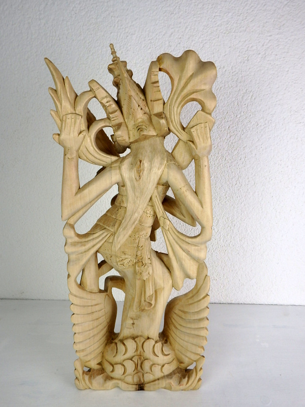 Soška SARASWATI,50 cm, tropické drevo, ručná práca,