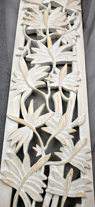 Dekorácia BAMBOO biela, 100x20 cm exotické drevo, ručná práca