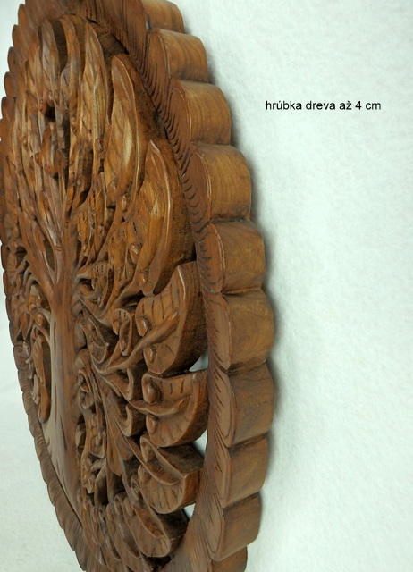 Dekorácia na stenu STROM života, 90 cm, teakové drevo, okrúhly
