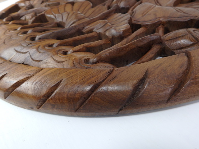 Dekorácia na stenu, ručná práca, 60cm, teakové drevo, 