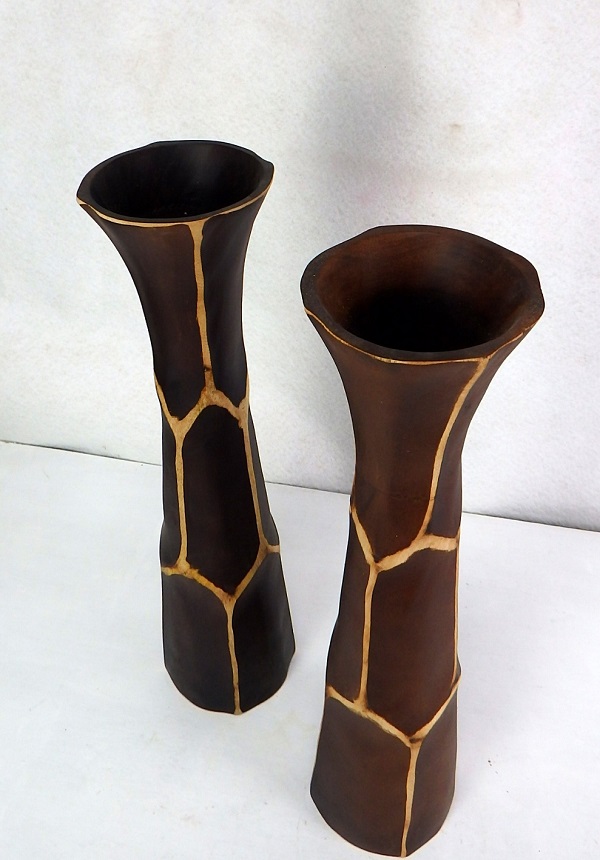 Váza AMIKA, exotické drevo mango, ručná práca, 50 cm