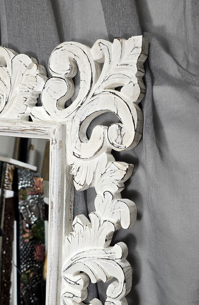 Zrkadlo LUMARINE biele, 80x60cm, drevo