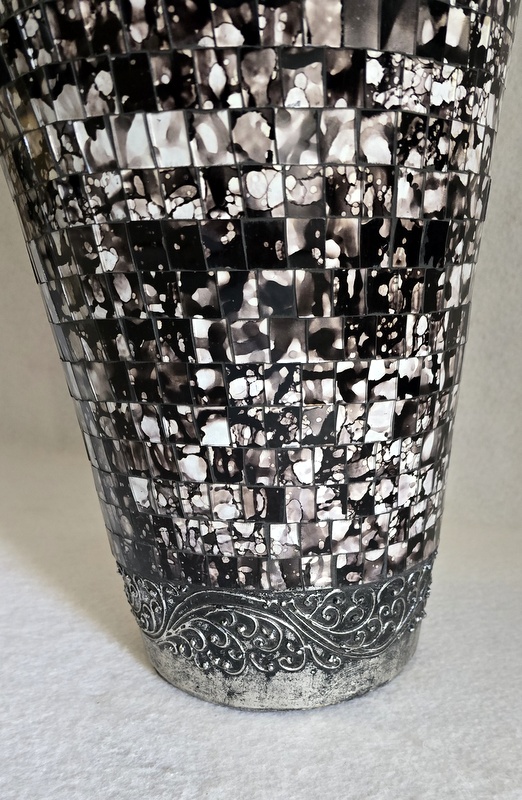 Váza RONA čierno-sivá, 80 cm, ručná práca