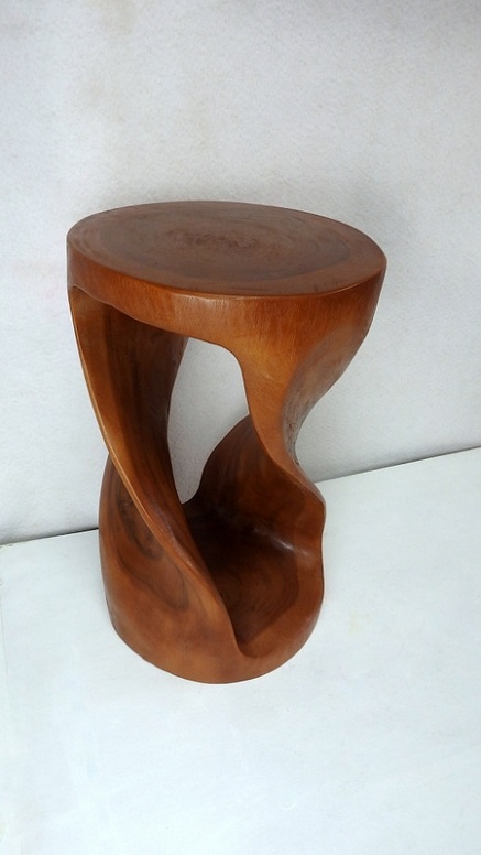 Odkladací stolík točený, masív, hnedý, 50 cm